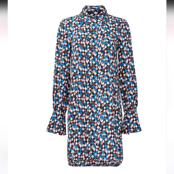 Tory Burch Kaylee Silk Dress Navy Prism  Size 0 - Picture 10 of 13